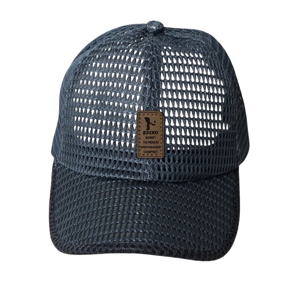 Ediko Golf Cap Mesh Trucker Hat Baseball Cap Blue Adjustable Strap Men One Size
